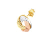 Tri-Color Flat Love Knot Stud Earrings