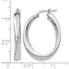 Sterling Silver RH-plated Polished Twisted Oval Hoop Earrings