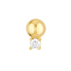 Diamond and Bead Stud Earrings