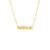 Block Nameplate Paper Clip Necklace