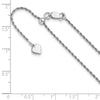 Sterling Silver RH-plated Adjustable 1.4mm D/C Rope Chain