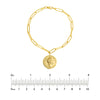 Antique Coin on Long Link Chain Bracelet