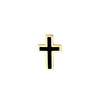 Black Enamel Cross Stud Earrings
