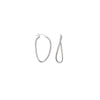 Plated Sterling Silver Curved Oval Hoop Earrings