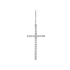 Plated Sterling Silver CZ Cross Dangle Earrings
