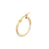 Tri-Color Diamond-Cut Patterned Hoop Earrings