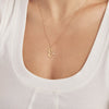Script “E” Initial with Diamond Bezel Necklace