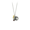 Sterling Silver Best Friends with Paw Mixed Charm Necklace