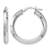 Sterling Silver RH-plated Polished Hoop Earrings