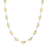 Two Tone Alternating Textured Link Necklace