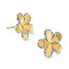 14K w/Rhodium Flower Post Earrings