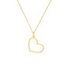 Tilted Open Heart Pendant with 1pt Diamond