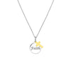Sterling Silver Faith Disc Necklace with Cross