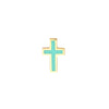 Lt.Turquoise Enamel Cross Stud Earrings
