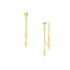 Front to Back Double Cross Chain Earrings