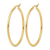 14K 2mm Polished Hinged Hoop Earrings