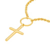Cross Drop Adjustable Necklace on Rope Chain