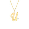 Script 'U' with Diamond Bezel Necklace