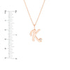 Script 'K' Diamond Bezel Necklace