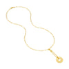Paper Clip Chain Y-Necklace with Disc Drop