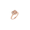 14K Rose 6.5 mm Round 1/5 CTW Natural Diamond Semi-Set Halo-Style Engagement Ring