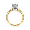 14K White-Yellow Gold Round Diamond Channel Set Engagement Ring
