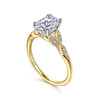 14K White-Yellow Gold Oval Diamond Engagement Ring