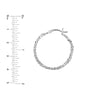 Plated Sterling Silver Curb Chain Hoop Earrings