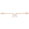 Initial &amp; Diamond Bezel Station Necklace