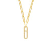 Diamond Pavé Link Paper Clip Necklace