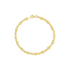Diamond-Cut Hollow Bead Link Bracelet