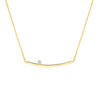 Thin Curved Bar Necklace with 1pt Diamond