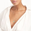 Lt.Turquoise Enamel Key Necklace with Diamonds