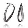 Twisted Oval Sparkle Hoop Earrings