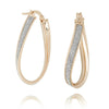Twisted Oval Sparkle Hoop Earrings