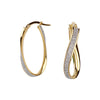 Twisted Oval Sparkle Hoop Earrings
