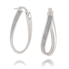Twisted Oval Sparkle Hoop Earrings