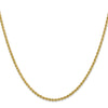 14K 2.25mm Solid Regular Rope Chain