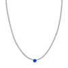 Sapphire Solitaire Diamond Tennis Necklace