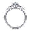 14K White Gold Round Diamond Cluster Engagement Ring
