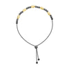 Sterling Silver Black and Yellow D/C Beads Bolo Bracelet