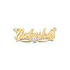 Diamond Name Plate Pendant with 1 heart