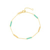 Turquoise Enamel Alternating Bar Station Bracelet