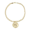 Antique Coin on Rolo Chain Adj. Bracelet