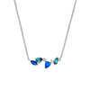 Petite Teal Sapphire and Blue Blossom Necklace