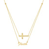Cross and Faith Layered Duo Adj. Necklace