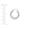 Sterling Silver Ribbed Hoop Earrings