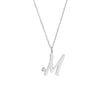 Script 'M' with Diamond Bezel Necklace