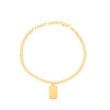 Dog Tag Dangle Curb Chain Bracelet