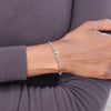 Sterling Silver Rhodium-plated Beaded Adjustable Bracelet